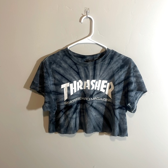 Thrasher size small crop top tie-dye T-shirt - Picture 1 of 6